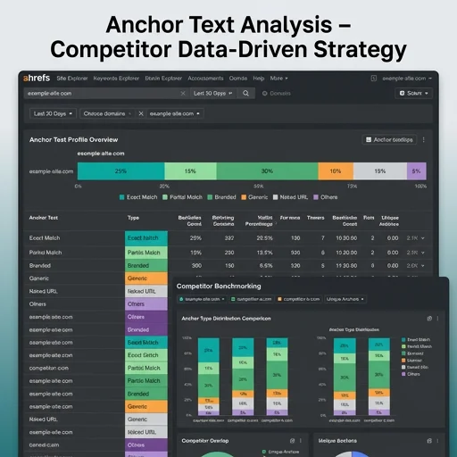 Ahrefs anchor text distribution analysis showing competitor comparison and optimized distribution ratios