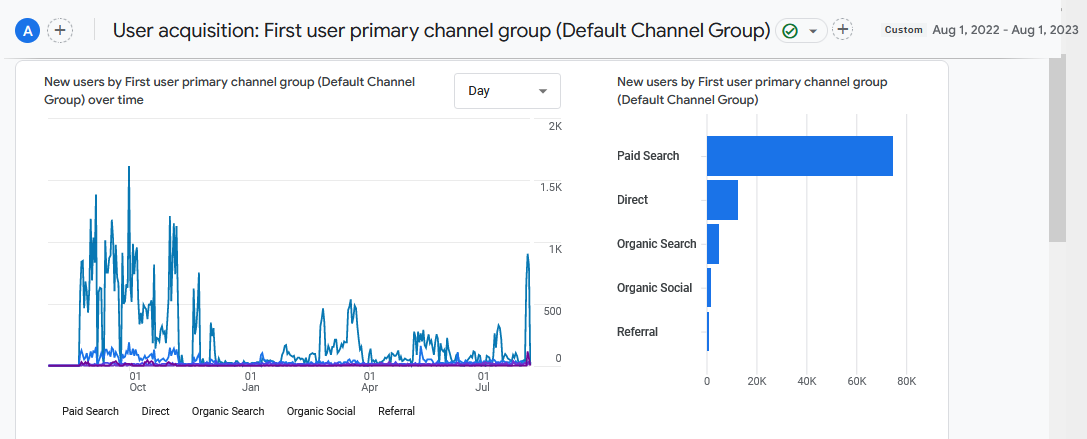 User demographics for the first year