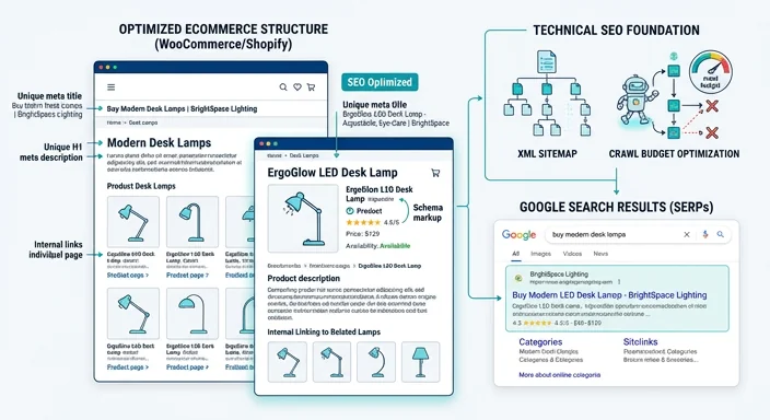 Google Ads for ecommerce — Google Shopping campaigns, purchase-intent search ads and remarketing for cart abandoners, optimised for ROAS not just clicks