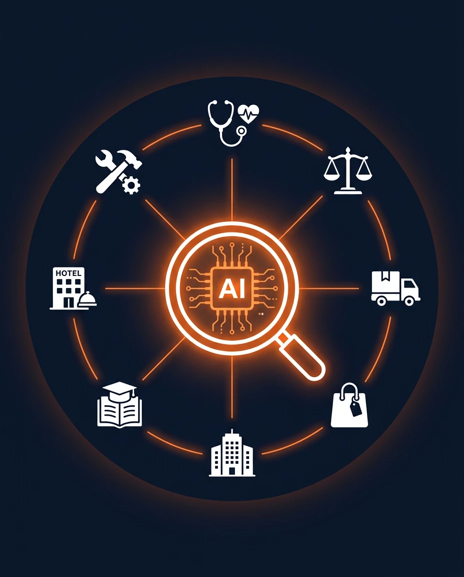 Industries served by Techpullers AI SEO - Healthcare, Legal, Education, E-commerce