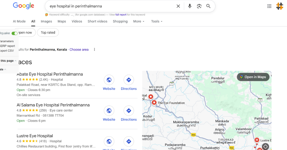 Eye hospital Perinthalmanna local pack proof