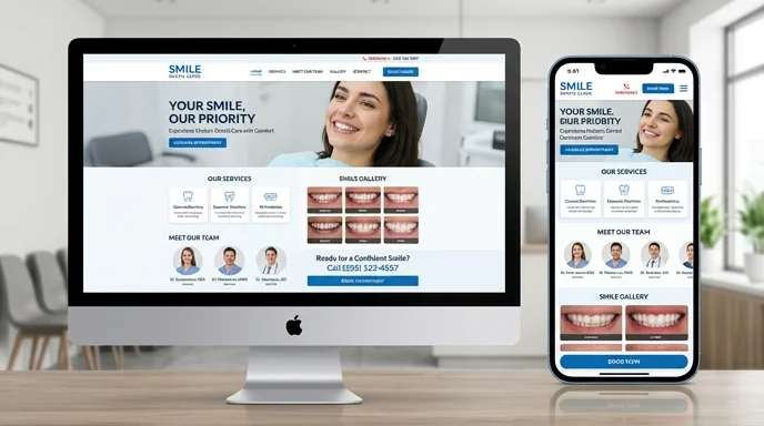 Dental website design — mobile-first, online booking, credentials and conversion-focused dental websites