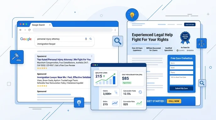 Google Ads for law firms — high-intent legal keywords, lead-quality optimization and bar-compliant ad management