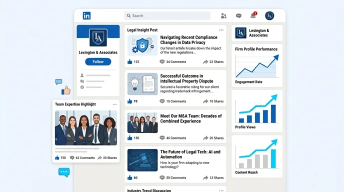 Social media for law firms — LinkedIn thought leadership, lawyer profile building and targeted legal lead generation