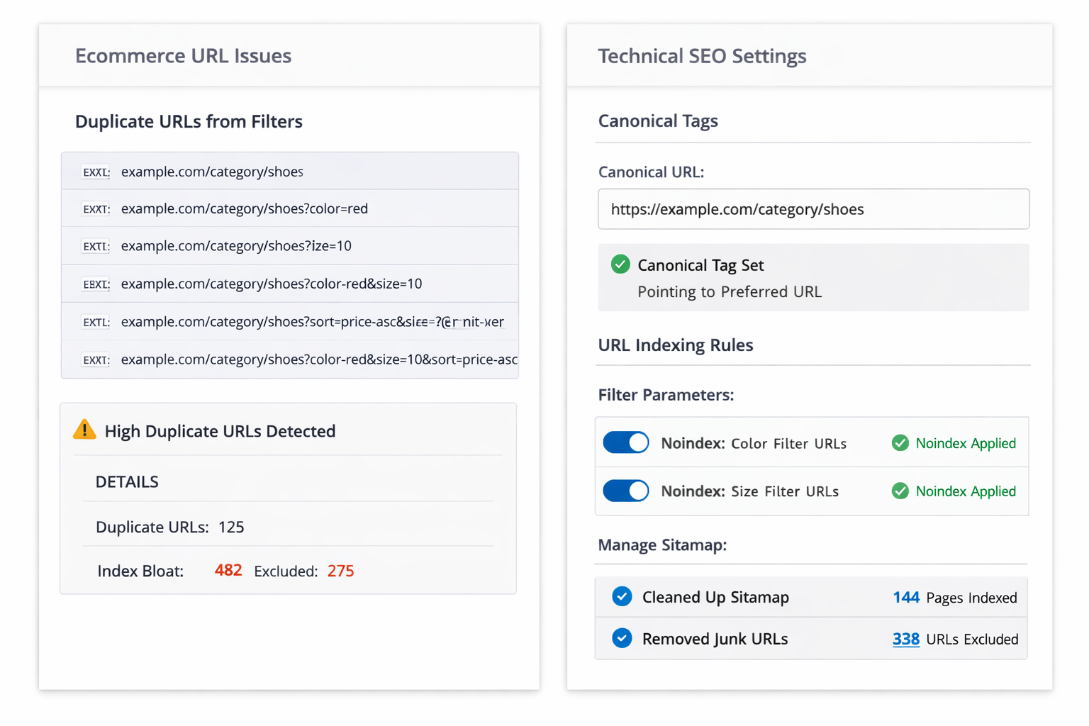 Ecommerce SEO Crawl and Index Structure
