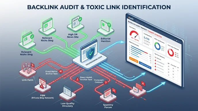 Signs of a Google penalty — toxic backlinks audit and warning indicators visualised by Techpullers