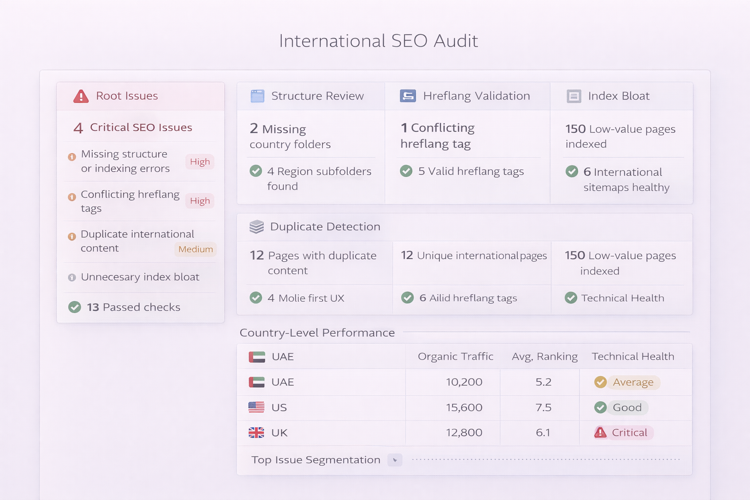 International SEO Audit Dashboard