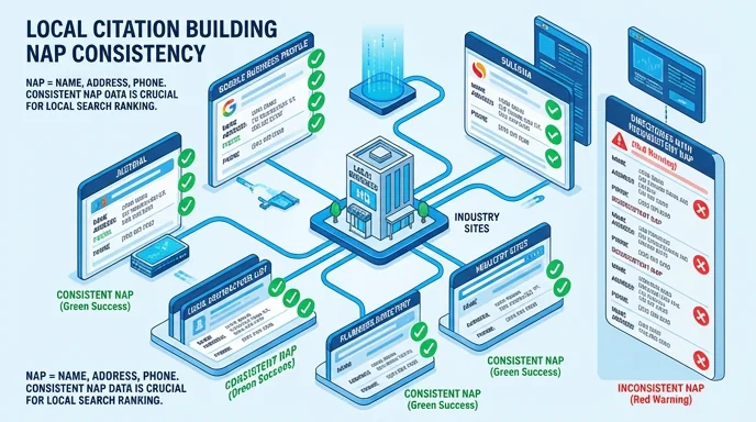 Our local SEO services — citation building and NAP consistency across directories handled by Techpullers