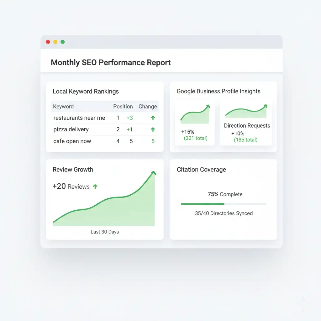 Local SEO Reporting Dashboard Metrics