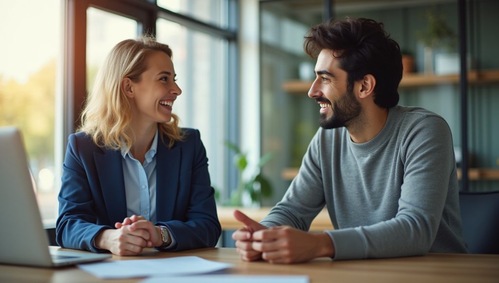 Follow-up meeting between business professionals