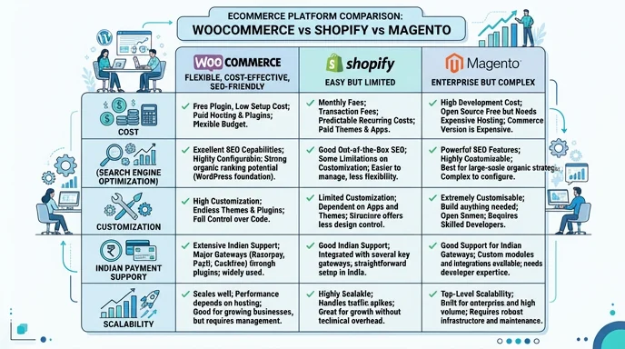 WooCommerce migration from Shopify, Magento and custom platforms — products, customers, orders, media and SEO redirects preserved